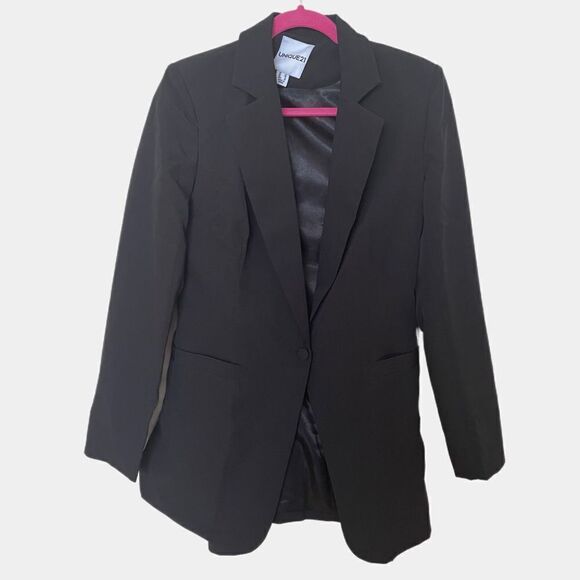 Unique 21 Blazer Women's 6 Black One Button Classic Casual - Picture 1 of 3